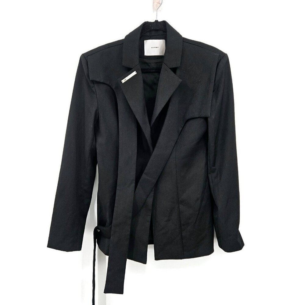 Heliot Emil Bondage Strap Blazer Mens S Black Jacket